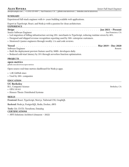 Finely Styled resume template preview — Refined aesthetic with crisp visual balance