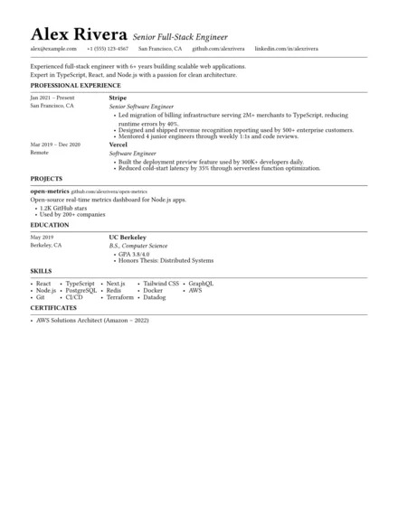 Timeline resume template preview — Chronological trajectory for rapid visual scanning